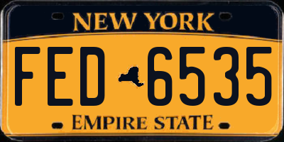NY license plate FED6535