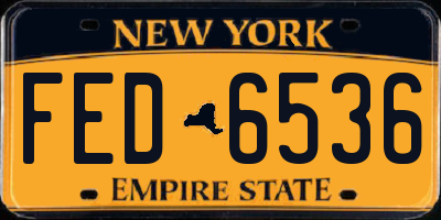 NY license plate FED6536