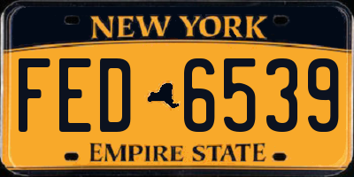 NY license plate FED6539
