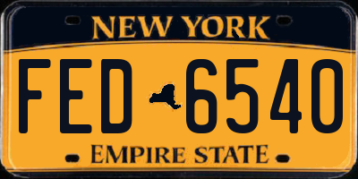 NY license plate FED6540