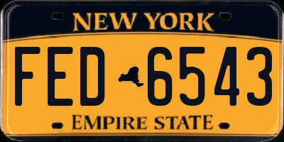 NY license plate FED6543