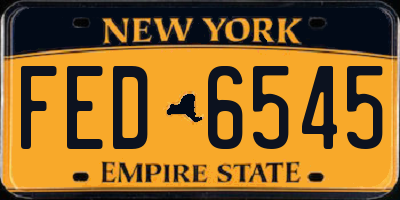 NY license plate FED6545