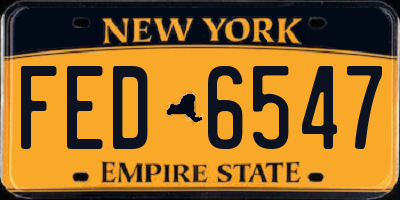 NY license plate FED6547
