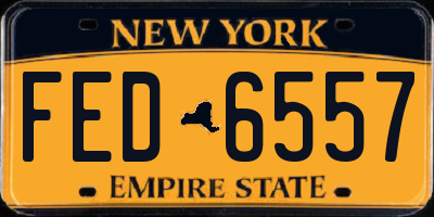 NY license plate FED6557
