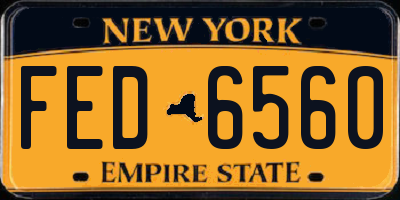 NY license plate FED6560