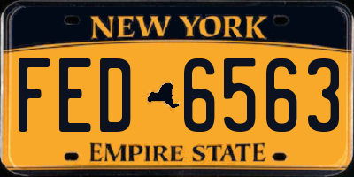 NY license plate FED6563