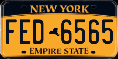 NY license plate FED6565