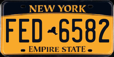 NY license plate FED6582
