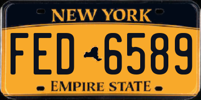 NY license plate FED6589