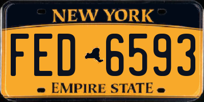 NY license plate FED6593
