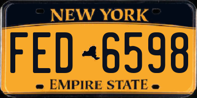 NY license plate FED6598