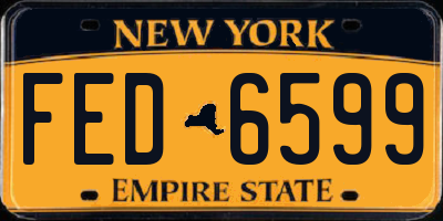 NY license plate FED6599