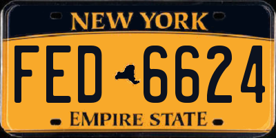 NY license plate FED6624