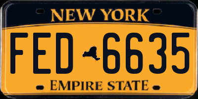 NY license plate FED6635