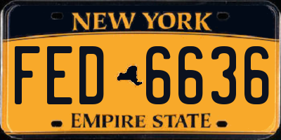 NY license plate FED6636