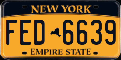 NY license plate FED6639