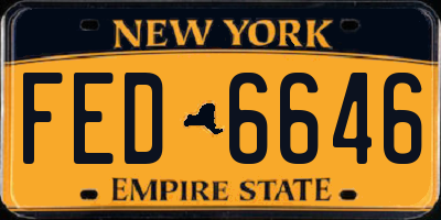 NY license plate FED6646