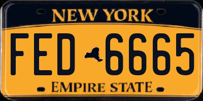NY license plate FED6665
