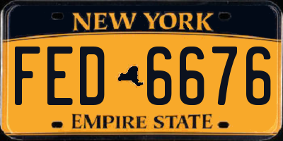 NY license plate FED6676