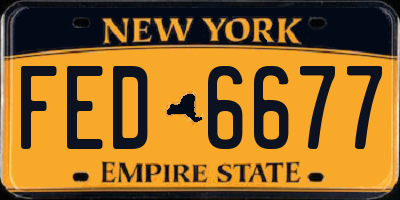 NY license plate FED6677