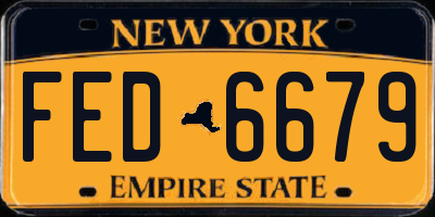 NY license plate FED6679