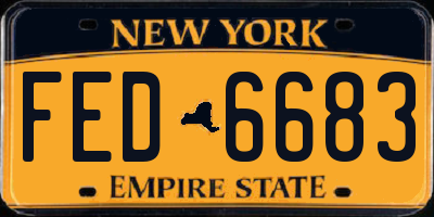 NY license plate FED6683
