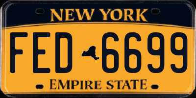 NY license plate FED6699