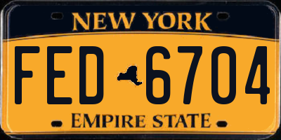 NY license plate FED6704