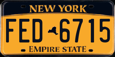 NY license plate FED6715