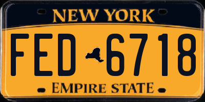 NY license plate FED6718