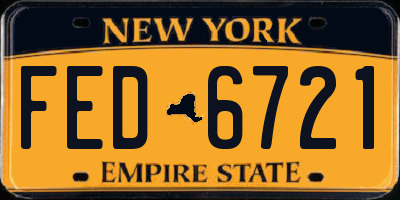 NY license plate FED6721