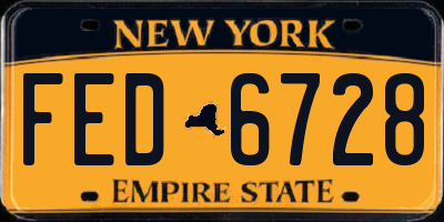 NY license plate FED6728