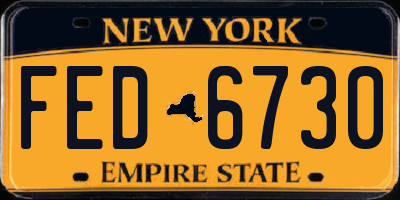 NY license plate FED6730