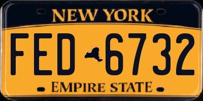NY license plate FED6732