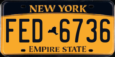 NY license plate FED6736