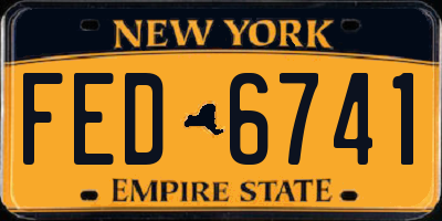 NY license plate FED6741