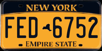 NY license plate FED6752