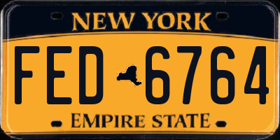 NY license plate FED6764