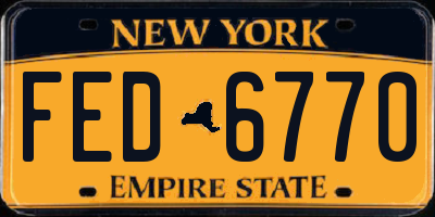 NY license plate FED6770