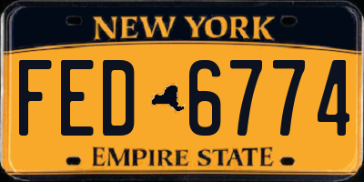 NY license plate FED6774