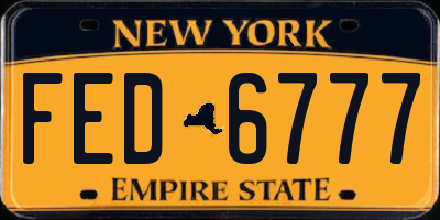 NY license plate FED6777