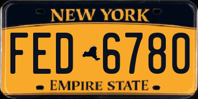NY license plate FED6780