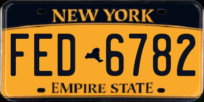 NY license plate FED6782