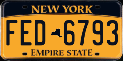 NY license plate FED6793