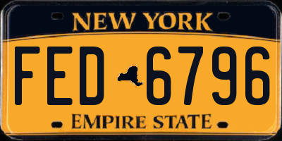 NY license plate FED6796