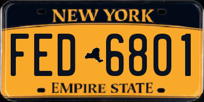 NY license plate FED6801