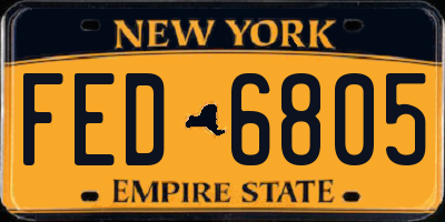 NY license plate FED6805