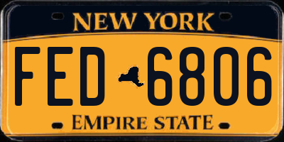 NY license plate FED6806