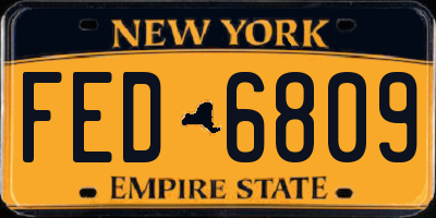 NY license plate FED6809