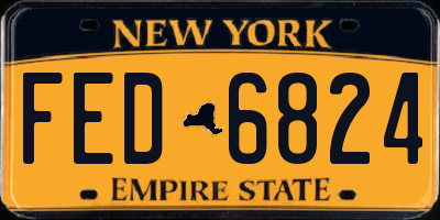 NY license plate FED6824